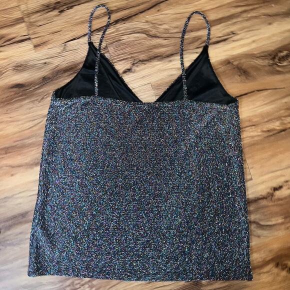 Express Metallic Glitter Cami Tank Sparkly Party Blouse Night Out Top Size Large - Picture 2 of 7